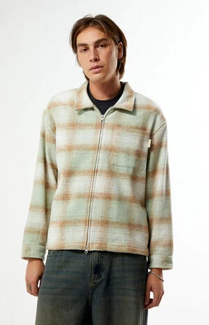 Wordmark Zip Up Long Sleeve Shirt image number 1