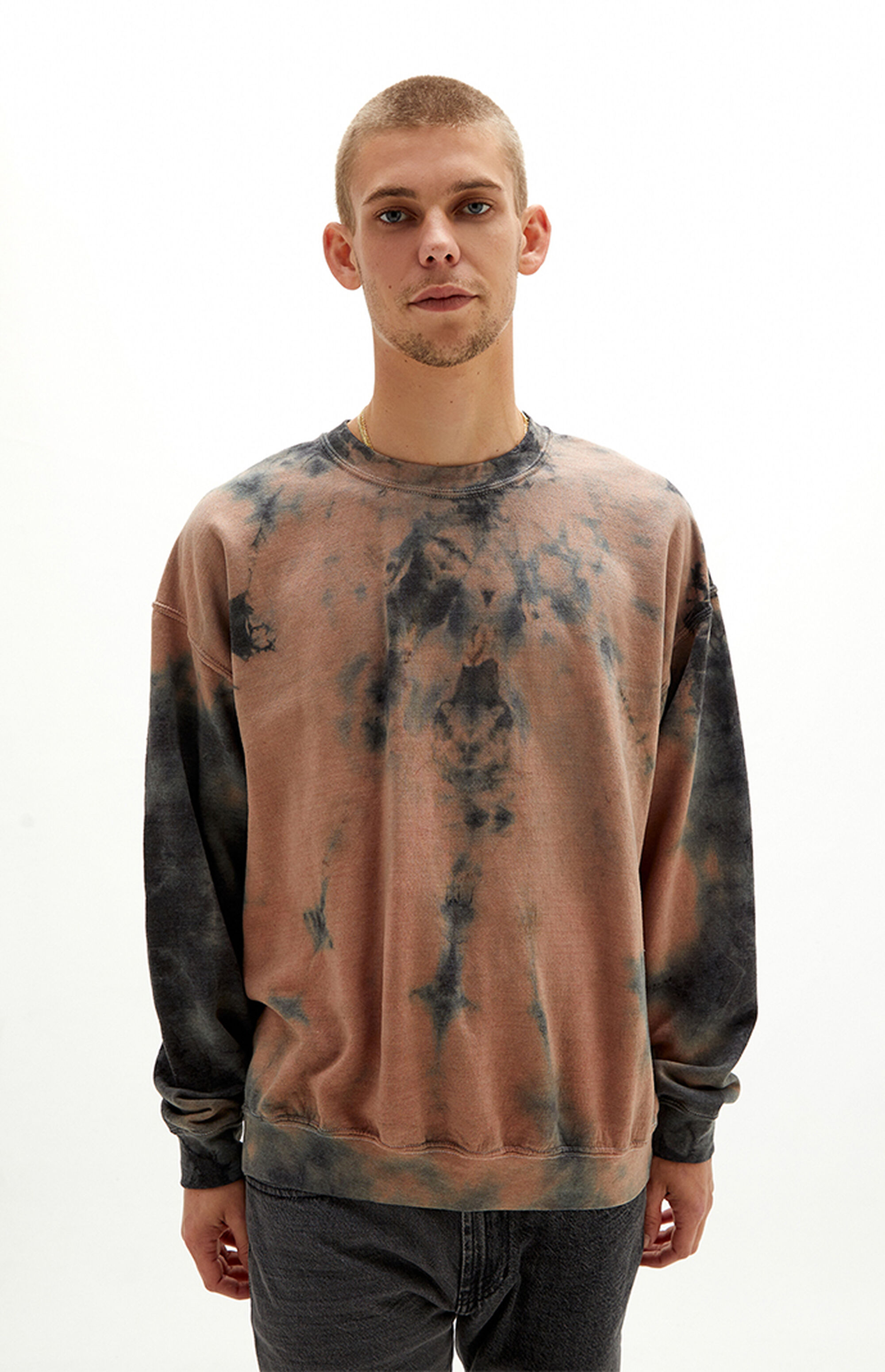 PacSun Black Bleach Crystal Crew Neck Sweatshirt PacSun