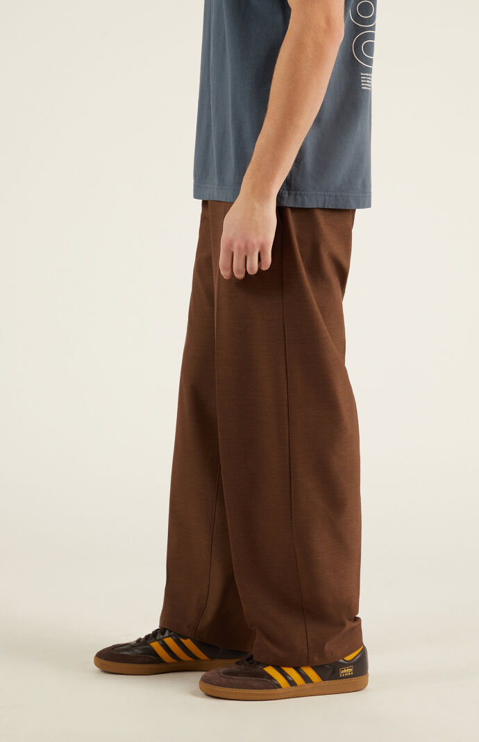パンツ Wide Slacks Baggy Shorts Brown Archive Wide Slacks Baggy Shorts Brown Archive（Knit Stretch Loose