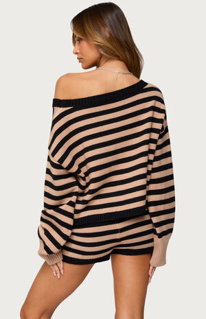 Saphi Striped Oversized Knit Sweater image number 3