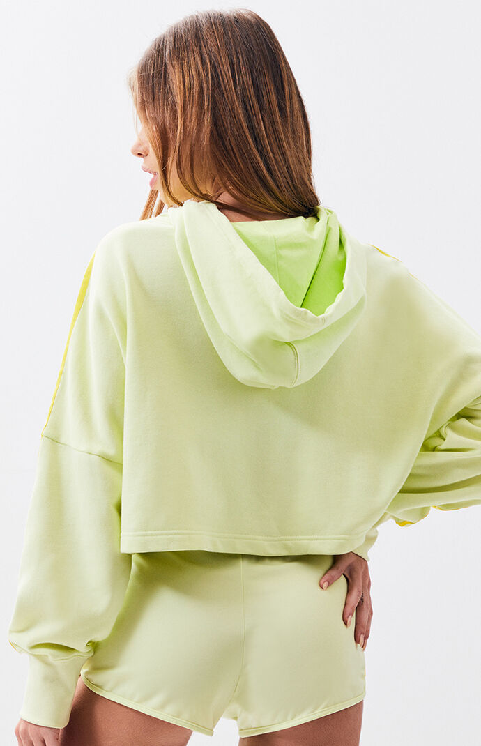 neon yellow crop hoodie