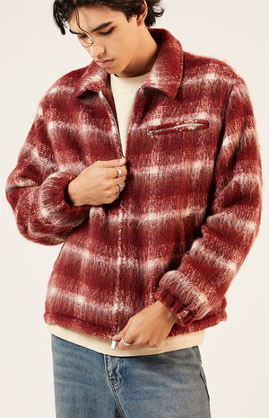 Red Brushed Plaid Jacket image number 5