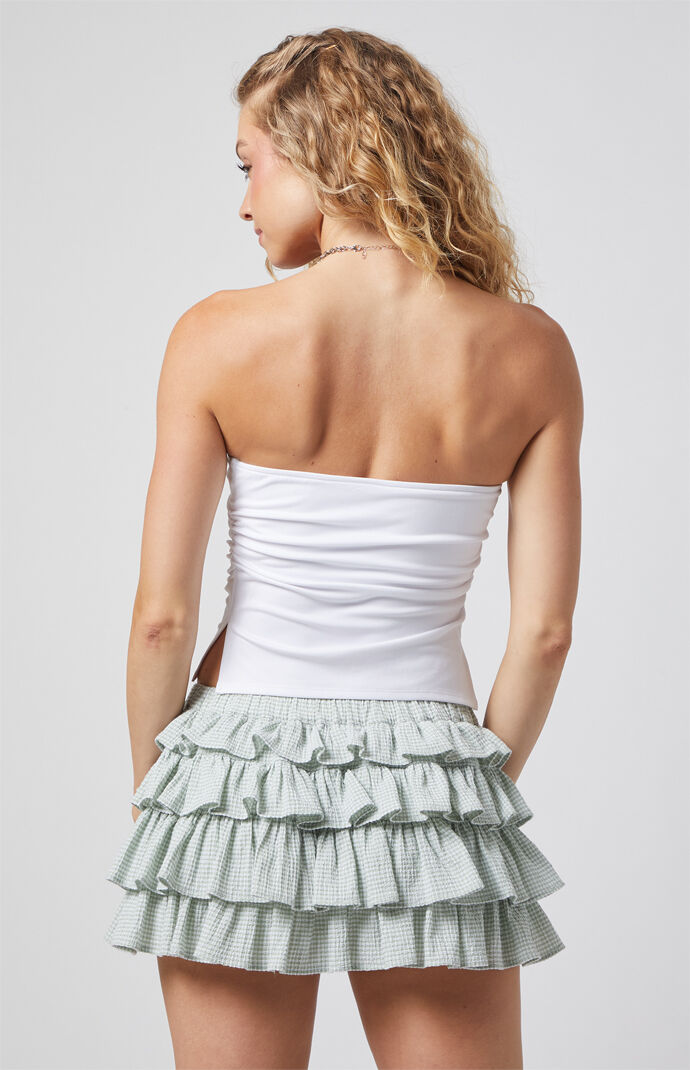 Beverly and Beck Gingham Ruffle Micro Mini Skort | PacSun