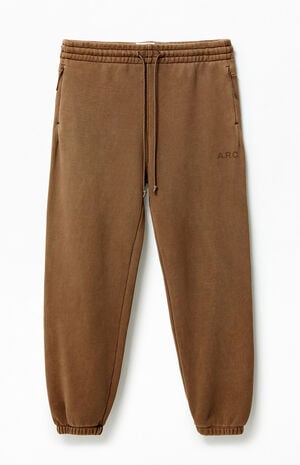 Brown Fleece Jogger Sweatpants