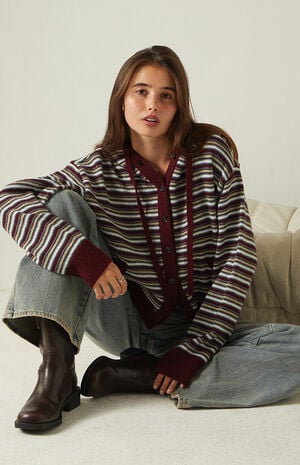 Karoline Hooded Button Down Cardigan image number 1