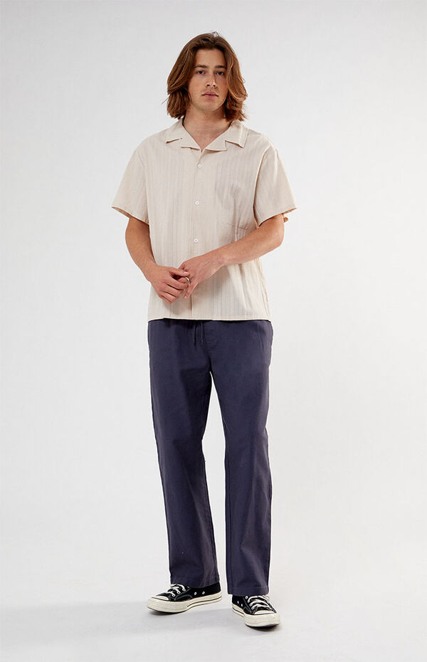 Pacsun Pointelle Texture Woven Camp Shirt