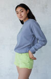 Lime High Waisted Denim Festival Shorts Lime High Waisted Denim Festival Shorts image number null