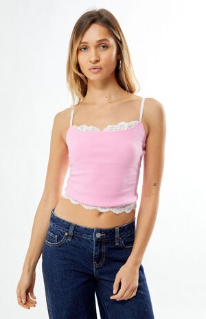 Zoe Lace Trim Tank Top image number 2