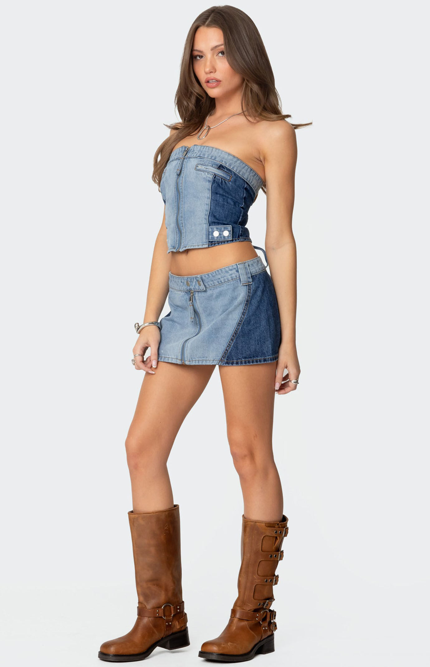 ミニスカート Rest & Recreation DENIM MINI SKIRT 3colors Edikted Reni Contrast Zip Denim Mini Skirt | PacSun
