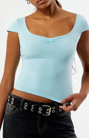 Eleanor Ruched V-Neck Top image number 3