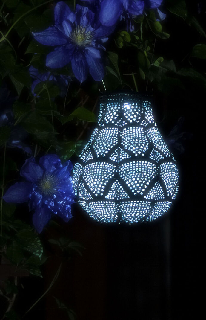 Ink Wave Punch Bulb 8″ Solar Lantern