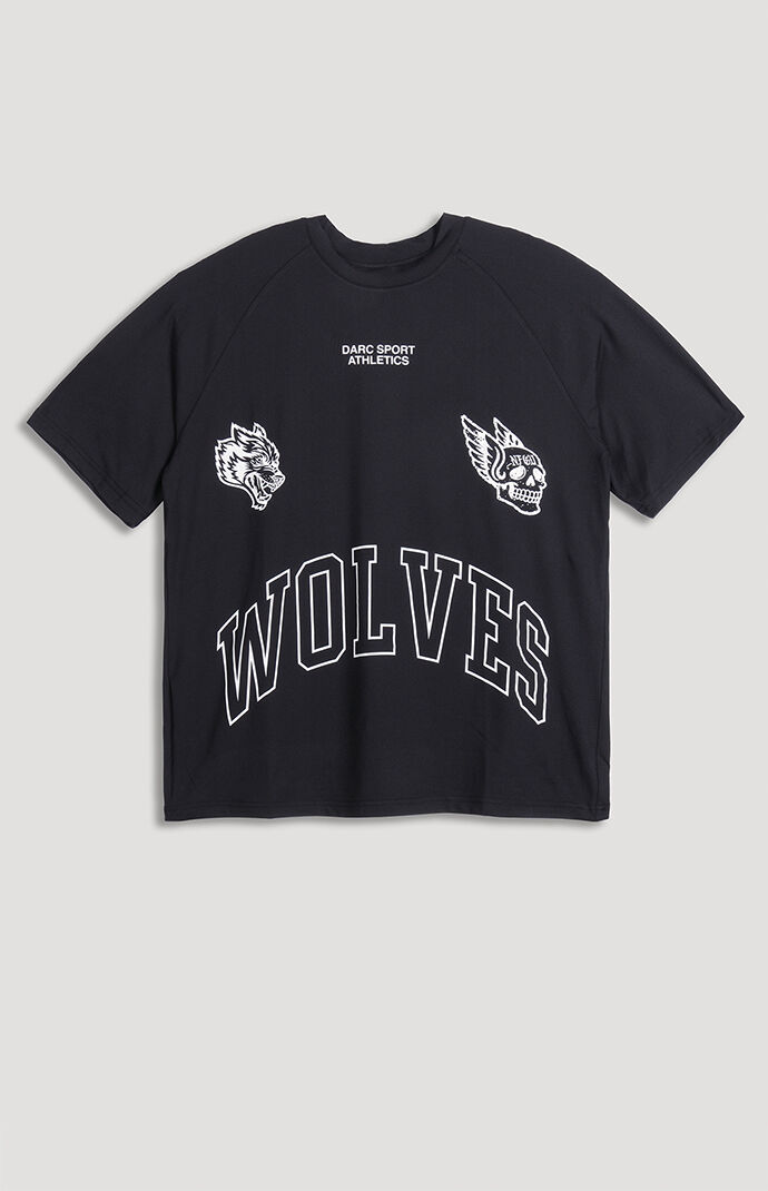 DARC SPORT ATHLETICS Black N.R.G. Grunge Cropped Oversized T-Shirt DARC SPORT ATHLETICS Black N.R.G. Grunge Cropped Oversized T-Shirt