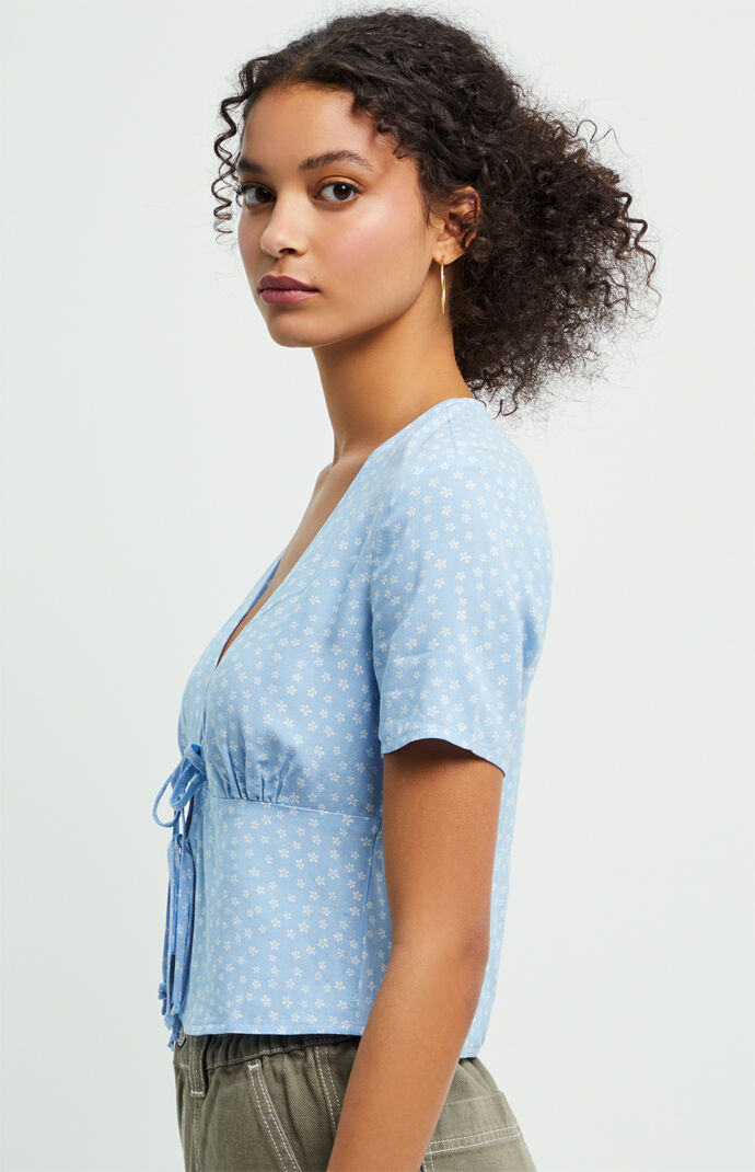 Double Tie Woven Top