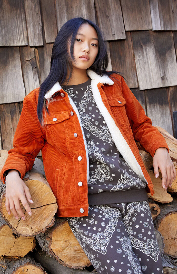PacSun Kids Sherpa Lined Corduroy Trucker Jacket PacSun