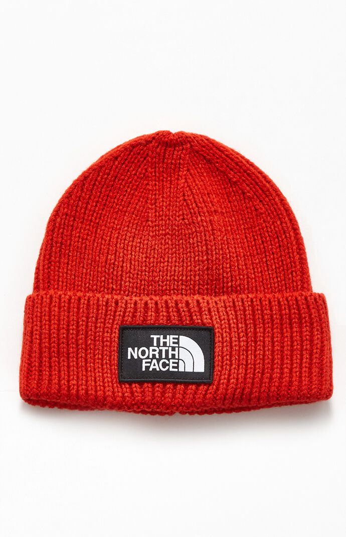 orange north face beanie