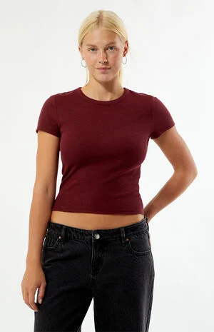 Marci Waffle Knit Crew Neck T-Shirt image number 2