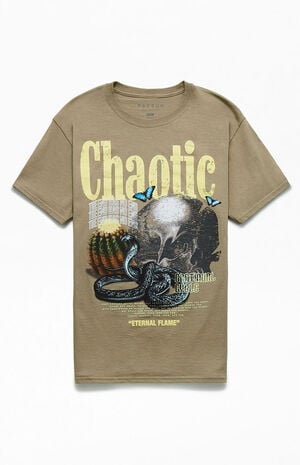 Men's Chaotic T-Shirt in Khaki - Size Medium