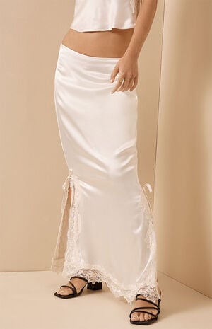 La Vita Lace Trim Maxi Skirt image number 3
