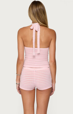 Lovina Textured Striped Halter Top image number 3