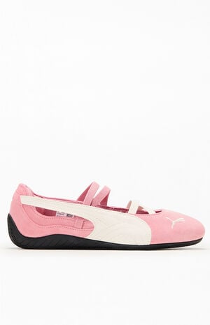 Women's Pink & White Speedcat Ballet Sneakers image number 1