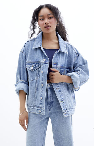 Medium Indigo Relaxed Denim Trucker Jacket image number 2
