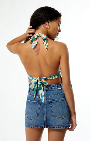 Hawaiian Floral Halter Top image number 4