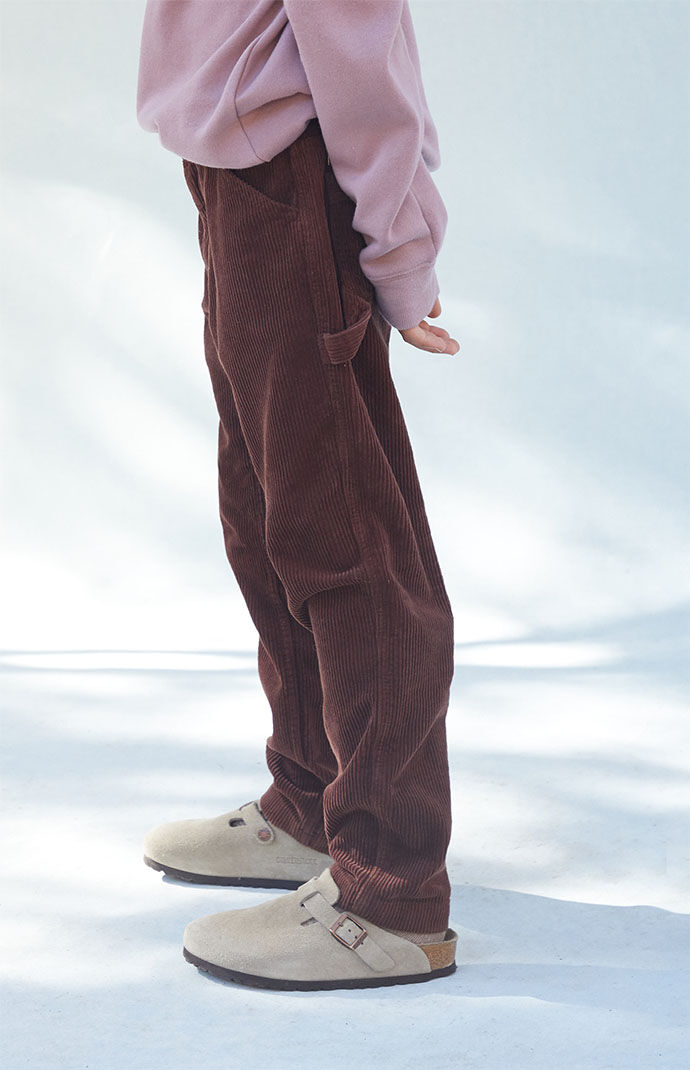 ◆THE MUSEUM VISITOR◆ CORDUROY SUEDE CARPENTER PANTS BROWN MUSINSA | THE MUSEUM VISITOR CORDUROY SUEDE CARPENTER PANTS