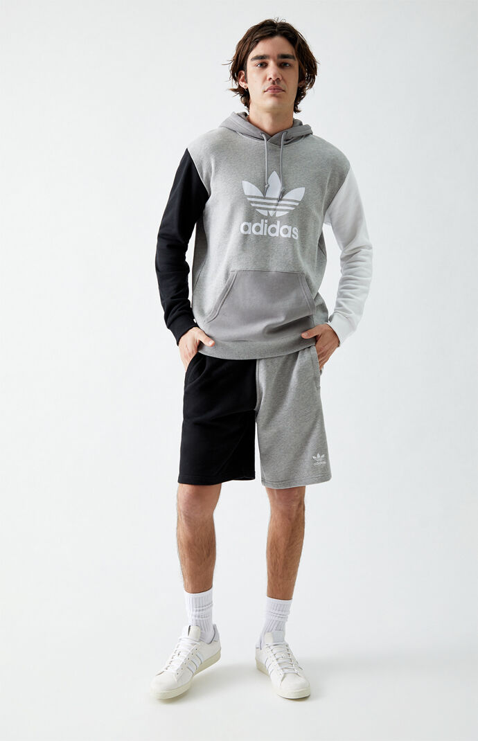 Black & Gray Blocked Trefoil Hoodie