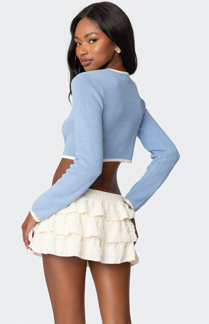 Edikted Jaylin Tie Front Knit Cardigan | Pacsun