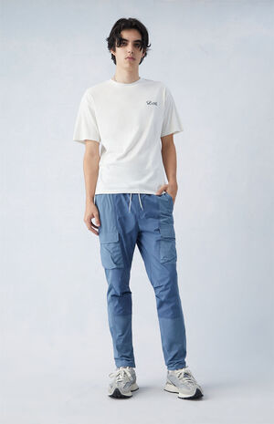 Eco Stretch Nylon Blue Slim Cargo Pants image number 2