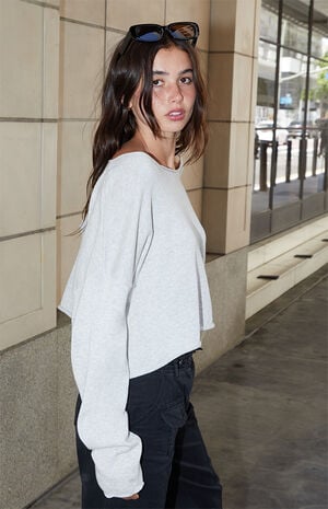 Heather Grey Cameron Cropped Sweater image number 2