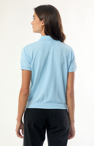 Blue Pique Short Sleeve Polo Shirt image number 4