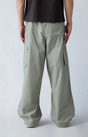 Olive Canvas Parachute Pants image number 4