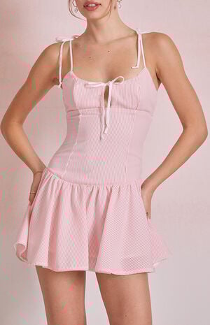 Emery Striped Tie Front Mini Dress