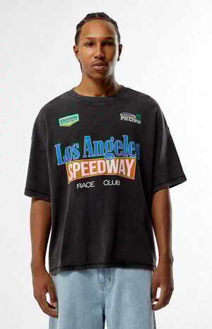 Black Speedway Waffle Knit T-Shirt image number 1