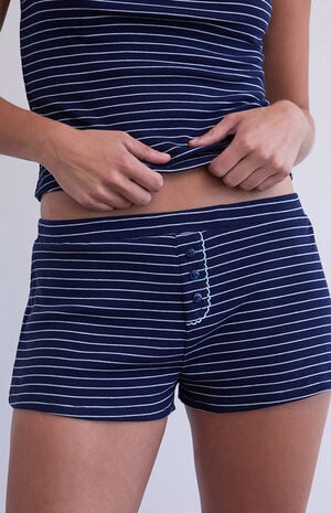 Ribbed Knit Pajama Micro Shorts image number 2
