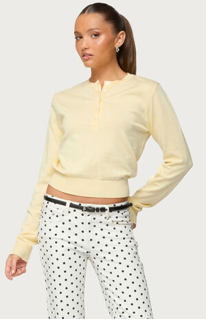 Yolana Henley Light Knit Sweater image number 1