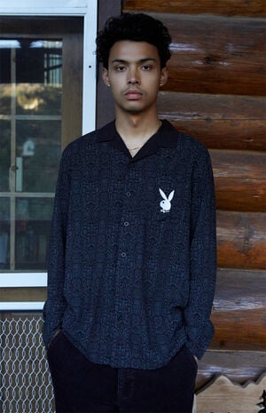 By PacSun Snake Long Sleeve Button Up Shirt image number 1
