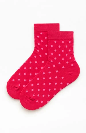 Red Polka Dot Ankle Socks image number 1