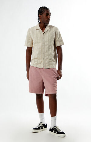 Tan Texture Woven Camp Shirt image number 4