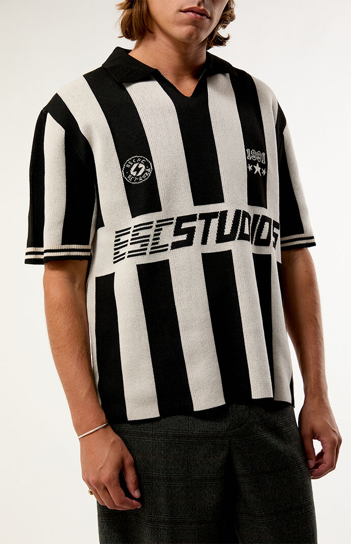 Pacsun Studios Striped Knit Polo Shirt