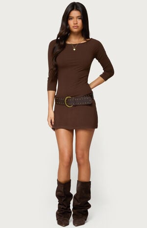 Jadey Boat Neck Mini Dress image number 1