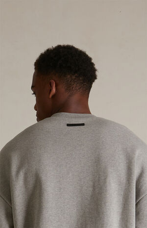 Dark Heather Oatmeal Fleece Crew Neck Sweatshirt image number 5