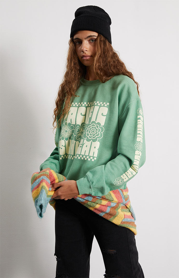 Floral-logo crew-neck sweatshirt