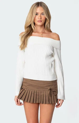 Brandy Fold Over Ribbed Sweater image number 1