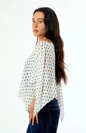 Coco Polka Dot Chiffon Poncho image number 4