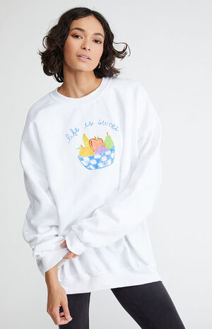 Life Is Sweet Crew Neck Oversized Sweatshirt image number 2