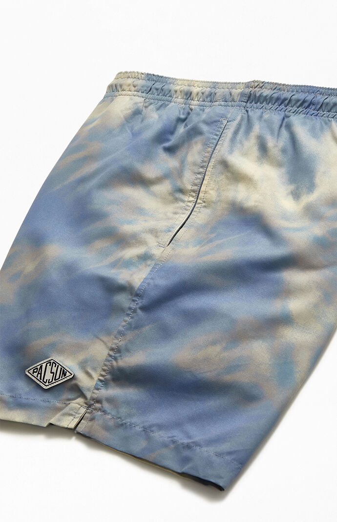 Tan Marbled 17" Swim Trunks