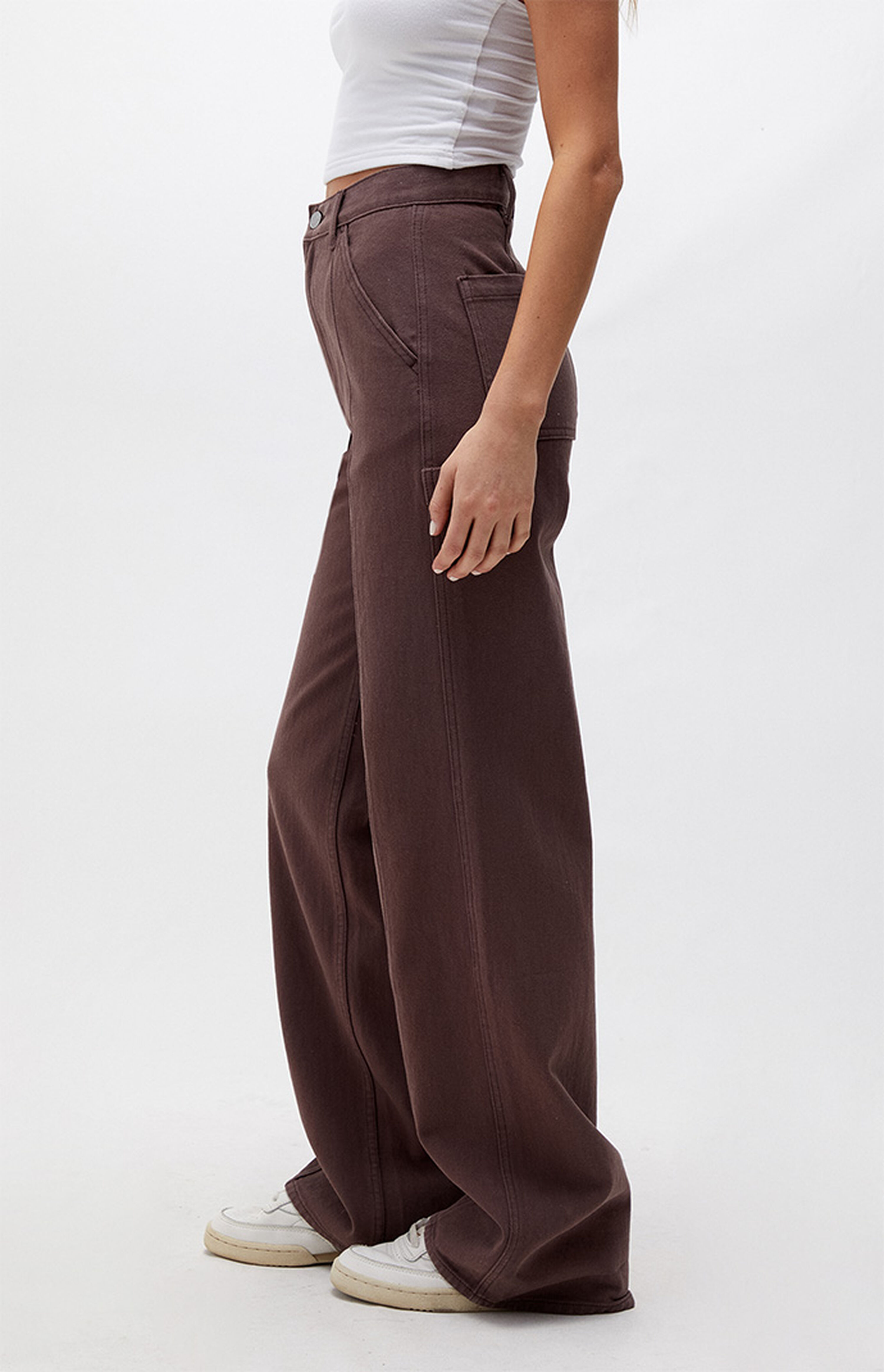 PacSun Brown Ultra High Waisted Fitted Flare Pants PacSun