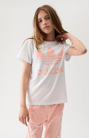 Kids White Trefoil T-Shirt image number 1